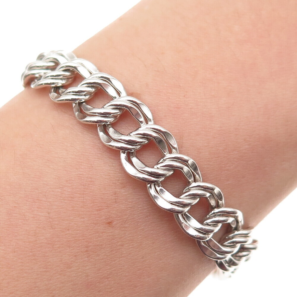 James Avery 925 Sterling Silver Vintage Double Bismark Link Bracelet 7.25"